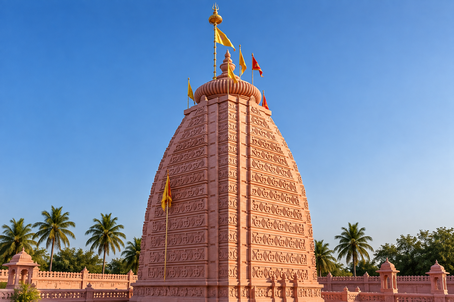 Bansi Paharpur Pink Sandstone Temple Shikhara